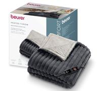 Beurer Stockholm Couverture chauffante, Couverture chauffante Douillette en matériau Luxueux avec 6 Niveaux de température, avec arrêt Automatique et système de sécurité, Lavable en Machine à 30 °C