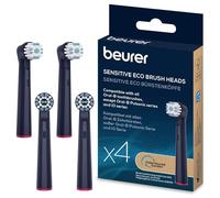 Beurer TB Sensitive Eco Têtes de brosse pour brosse à dents électrique, 4 têtes de brosse compatibles avec Oral-B, poils 100% renouvelables, nettoyage efficace des dents, dureté souple
