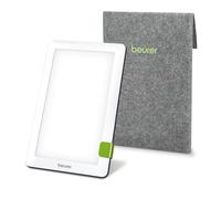 Beurer TL 30 Lampe de luminothérapie, 10 000 lux, simulation de la lumière du jour, lampe à lumière du jour compacte avec support et pochette de rangement, 23,6 x 15,6 x 2,6 cm