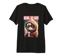 Beurk des Gens Amusant Chat Café Sarcastique Ironic Grognon T-Shirt Haut de Gamme