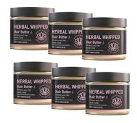 Beurre capillaire fouetté aux herbes pour cheveux secs abîmés, mastic hydratant et baume anti-frisottis, crème nourrissante cheveux bouclés crépus, beurre revitalisant sans rinçage doux (6pcs)