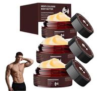 Beurre corporel à l'eau de Cologne pour homme, Eau de Cologne pour homme, Boostez votre charisme et votre confiance en vous, Nourrissez en profondeur et parfumez longue durée (3 pièce)