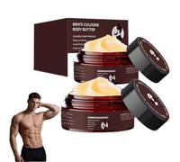 Beurre corporel à l'eau de Cologne pour homme, Eau de Cologne pour homme, Boostez votre charisme et votre confiance en vous, Nourrissez en profondeur et parfumez longue durée (2 pièce)