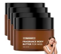 Beurre corporel au parfum de bois d'agar pour femmes, peaux sèches (4pcs) | Crème pour le corps au parfum de bois d'agar, hydratant pour le corps pour femme, non gras, hydratation longue durée