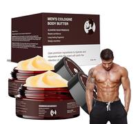 Beurre corporel de Cologne pour hommes, beurre corporel avec des phéromones, charger le charme et confiance, nourriture profonde et hydratation durable, spécialement conçue pour les hommes (2PCS)
