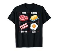 Beurre de bœuf Bacon Oeufs Carnivore Diet BBBE Mangeurs de Viande T-Shirt