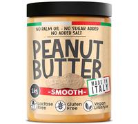 Beurre De Cacahuète Protéine Sans Sucre Smooth, 1kg Peanut Butter Made In Italy, Beurre d Arachide 100% Naturel Sans Huile De Palme Dégraissé, Pate A Tartiner Protéinée