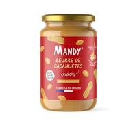 Beurre de cacahuètes crunchy MANDY - Délicieux et Croquant - 340g Savoureux Petit Déjeuner - Confitures, Miels et plus encore - Qualité Supérieure - Le Lot De 3