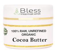 Beurre de cacao brut 100% pur, naturel et non raffiné | Hydratant pour la peau, le corps et les cheveux | 230 g/8 oz Grade A couleur ivoire/blanc | Crèmes, baumes, lotions, savons DIY | Adoucit la