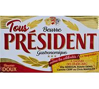 Beurre gastronomique doux Président 82% MG plaquette 250g
