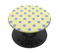 Beurre Jaune Bleu Gros Pois Boho Vintage Esthétique PopSockets PopGrip Adhésif