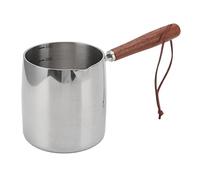 Beurre réchauffeur, 450 ml de lait plus réchauffeur en acier inoxydable turc café chocolat creuset petite casserole avec manche en bois bec pour le camping à domicile