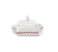 Beurrier, 250 g, porcelaine tchèque, Hyggeline, rouge, Leander