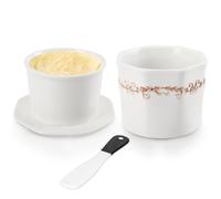 Beurrier à eau avec Refroidissement, 280g Pot à Beurre, Beurrier Francais | Beurrier à eau Français avec Couvercle pour Conserver le Beurre Frais, Beurrier Ceramique, Idee Cadeau Femme Maman