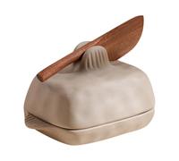 Beurrier avec couvercle - Beurrier en céramique avec couteaux | Récipient de conservation du fromage pour les cuisiniers à domicile, Parents propriétaires, Table de dîner, fêtes de cuisine
