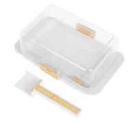 Beurrier avec couvercle, beurrier réutilisable, passe au lave-vaisselle, transparent respectueux de l'environnement pour plan de travail et étagère de porte de réfrigérateur (blanc)
