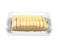 Beurrier avec Couvercle, Boîte à Beurre Récipient à beurre 2 en 1 Coupe-beurre en Acier Inoxydable Boîte de Conservation du Beurre et du Fromage pour la Cuisine Réfrigération (Blanc)