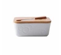 Beurrier Avec Couvercle Céramique de beurre de céramique de style nordique avec coiffe de beurre couteau céramique petit beurre beurre de beurre de beurre de beurre set pur blanc Boîte À Beurre