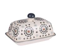 Beurrier avec couvercle cloche Grès NELSON Fleurs TABLE PASSION
