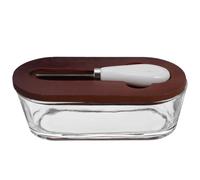 Beurrier avec Couvercle et Couteau en Verre Rectangulaire 300 Ml