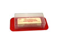 Beurrier avec couvercle et poign es, compatible avec les barres de beurre Elgin East Coast et West Coast (rouge)