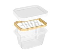 Beurrier avec couvercle et trancheuse - Boîte à beurre multifonction Conteneur de fromage et stockage des aliments Accessoire de cuisine compact et facile à nettoyer pour la maison