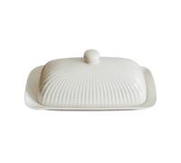 Beurrier Avec Couvercle Plat À Beurre En Céramique Blanche Simple, Ménage, Salon, Assiette À Fruits, Plat De Rangement De Cuisine Boîte À Beurre