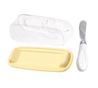 Beurrier avec couvercle pour plan de travail, beurrier couvert avec couvercle de protection, couteau à découper et bol de service transparent pour garder la fraîcheur pour le plan de travail, la