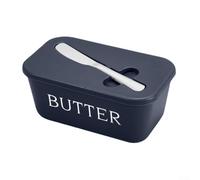 Beurrier avec joint en silicone verrouillable pour réfrigérateur à une main pour accès à l'organisateur de cuisine 16,7 x 9,7 cm (bleu)