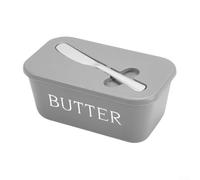 Beurrier avec joint en silicone verrouillable pour réfrigérateur à une main pour accès à l'organisateur de cuisine 16,7 x 9,7 cm (gris)