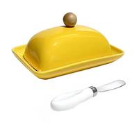Beurrier Beurrier avec couvercle, plateau avec poignée, facile à ramasser, pour la décoration de la cuisine(Yellow)