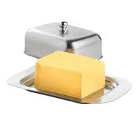 Beurrier Beurrier en acier inoxydable avec couvercle, boîte de rangement for beurre et fromage, assiette à , support for , vaisselle cuisine
