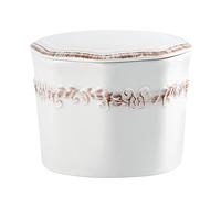 Beurrier blanc pour comptoir avec ligne d'eau, beurrier français pour comptoir, beurrier avec couvercle