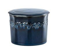 Beurrier bleu pour comptoir avec ligne d'eau, beurrier français pour comptoir, beurrier avec couvercle