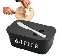 Beurrier, boîte à beurre avec coupe-fromage, unité de récipient à fromage | Appareil de tranchage de précision intégré, protection contre la fraîcheur hermétique, plateau utilitaire pour comptoir de ré