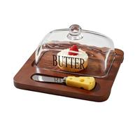 Beurrier - Bol de rangement avec couvercle | Assiette à beurre avec couteau pour une utilisation à la maison, cuisine, table à manger, petit déjeuner, extérieur, pique-nique, café, boulangerie, fête