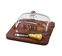 Beurrier - Bol de rangement avec couvercle - Avec couteau à découper - Pour la maison, la cuisine, le comptoir, la table à manger, le petit-déjeuner, l'extérieur, le pique-nique, le café