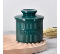 Beurrier Ceramique, Beurrier à Eau avec Nervures élégantes, Beurre Pot en Porcelaine, Beurrier français pour Beurre mou