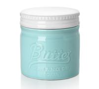 Beurrier céramique DOWAN avec couvercle, garde le beurre frais et aromatique, design français, lavable au lave-vaisselle, bleu