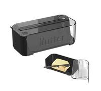 Beurrier Coupe-fromage Stockage du beurre Récipient à beurre Boîte de cuisine avec couvercles(Black)