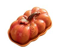 Beurrier De Citrouille En Céramique Avec Couvercle, Garde-beurre En Céramique, Récipient De Rangement De Cuisine, Décoration Sous Glaçure Peinte À La Main, For Comptoir, 18.7x11x10cm(Orange)
