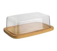 Beurrier Déco "Bambou" 20cm Transparent & Naturel Transparent G