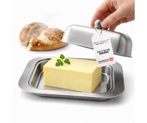 Beurrier en acier inoxydable avec couvercle mat, passe au lave-vaisselle, cloche à beurre pour cuisine, petit déjeuner, réfrigérateur, stockage de beurre et de margarine