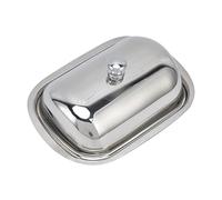 Beurrier en acier inoxydable, Beurrier en acier inoxydable avec couvercle, récipient à beurre en argent récipient à fromage polyvalent plateau à beurre classique avec couvercle pour cuisine, hôtel