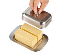 Beurrier En Acier ydable | Plateau conservation en pour cuisine - Boîte À Beurre Pour Réfrigérateur - Pour Plan de Travail Réfrigérateur Salle à Manger Dessert Pâtisserie Petit-Déjeuner Fêtes Dîner
