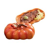 Beurrier en Céramique Avec Couvercle | Porte-Aliments en Forme de - Plateau de Snacks avec Couvercle pour Cuisine Salle à Manger Élément Central d'Automne Dîner de Fête d'Action de Grâce Fromage Fruit