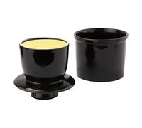 Beurrier en céramique avec ligne d'eau, beurrier pour beurre mou, beurrier français avec couvercle, cadeau de pendaison de crémaillère (noir, rond, 170,1 g)