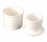 Beurrier en céramique avec ligne d'eau, beurrier pour beurre mou, beurrier français avec couvercle, cadeau de pendaison de crémaillère (blanc, rond, 170,1 g)