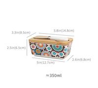 Beurrier En Céramique - Grand Bassin D'une Capacité De 350 Ml, Outil De Coupe Intégré, Pot Hermétique Décoratif | Préparation Des Ingrédients De Pâtisserie, Dîner De Famille, Cadeau De Pendaison De Cr