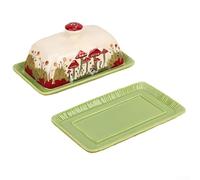 Beurrier en forme de champignon, Tech Linker (robuste) avec couvercle pour servir des aliments, réparer des tâches de décoration Cottagecore